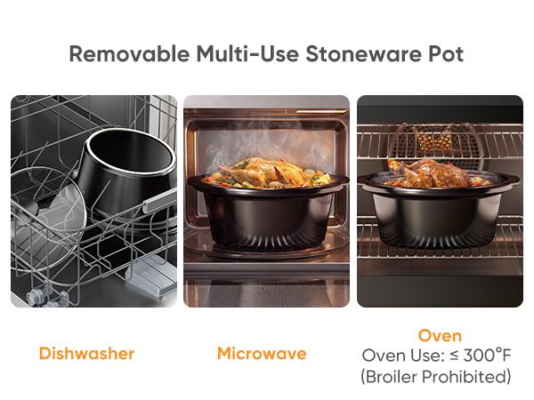 Sweetcrispy Slow Cooker - 3 Cooking Settings, Dishwasher-Safe Stoneware Crock, Glass Lid, Full-Grip Handles, Easy Carry, Fast and Easy Cleanup, Long-Lasting Performance, Minimal Effort for Blueberry Cobbler & Delicious Meals, Variety Of Foods