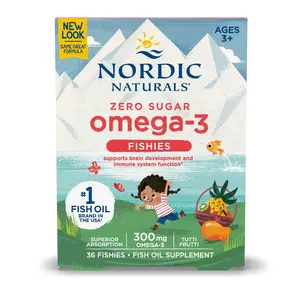 Nordic Naturals Omega 3 Fishies - Flavored Omega 3, DHA & EPA Gummies, 36 Ct Brain & Eye Health, Non-GMO, Gluten & Dairy Free