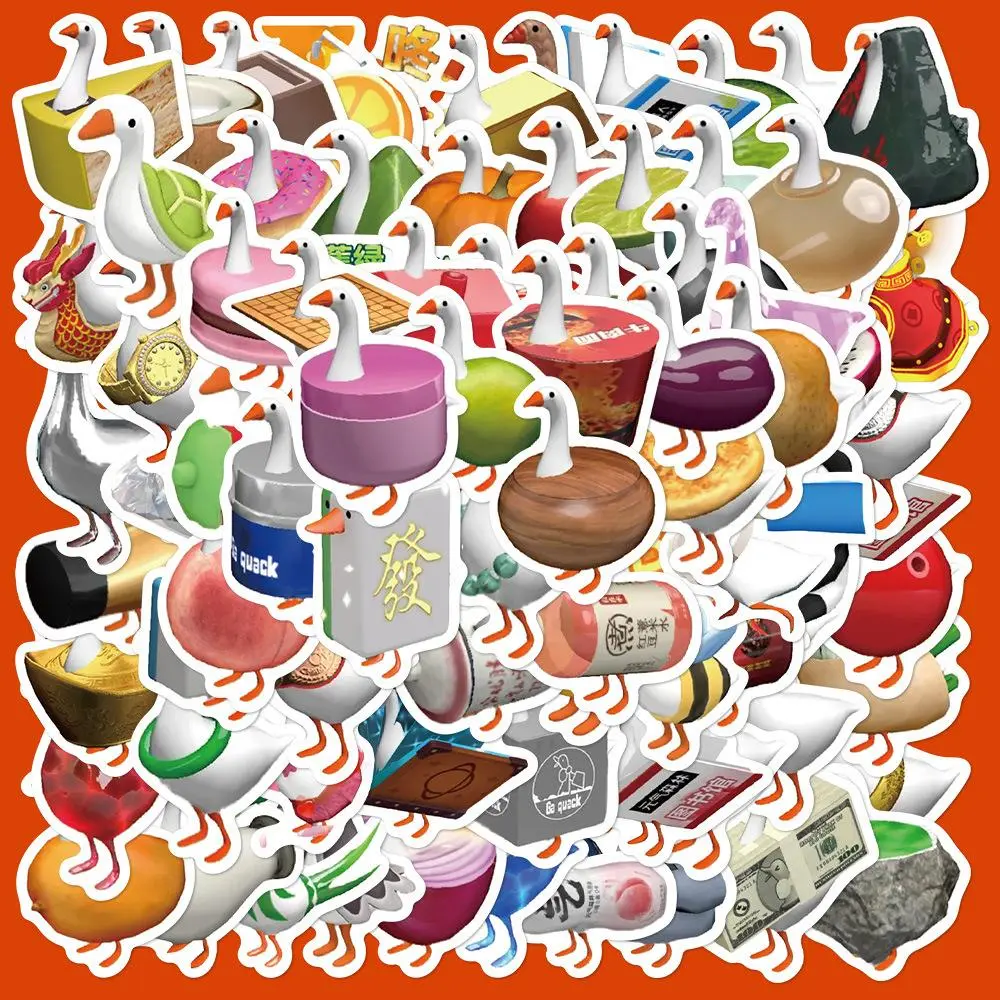 Cartoon Goose Pattern Sticker, 80pcs/set Colorful Self Adhesive DIY Decals, Decorative Sticker for Gift Greeting Card Water Bottle Laptop Phone