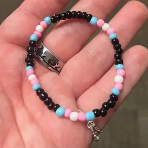 Transgender Flag Bead Bracelet - Handmade