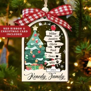 Family Christmas Ornament, Personalized Family Ornament 2024, Christmas Ornament, Family Tree Ornament, Gift for Family,Christmas Tree Decor