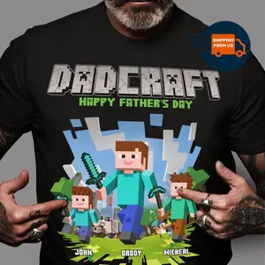 Personalized Dadcraft TShirt, A MinÃ«crÃ¤ft Movie Shirt, ChickÃ«n JÃ¶ckÃ«y Gaming, Happy Fathers Day Gift, Trending Game Unisex Tee 45762 3246