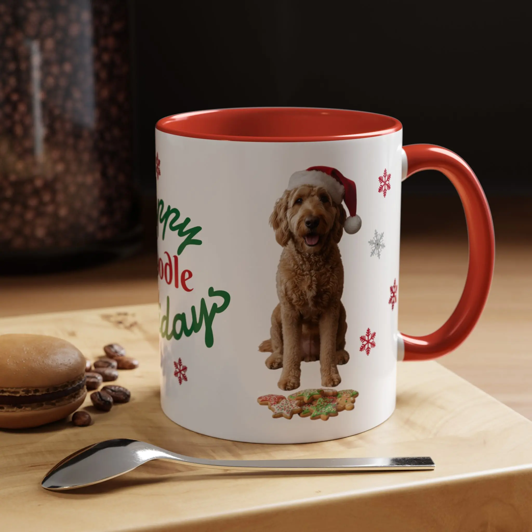 LabraDoodle/Golden Doodle 2 Holiday Coffee Mug, Customize with Golden Doodles, Bernedoodles, Labradoodles, Aussie Doodles, and More, Gift for Doodle Lovers
