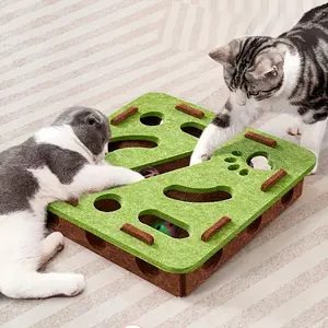 [Interactive Cat Scratching Toy] Interactive Cat Toy with Paw Print - Puzzle Box & Heavy-Duty Scratching Posts | No Battery Needed Indoor Activity Center for Mental Stimulation & Exercise | Durable Polypropylene, Playful Design, Compatible