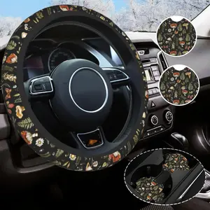 Mushroom Steering Wheel Cover Universal 14.5-15 Inch Non-Slip Mushroom  Accessories for Women Men