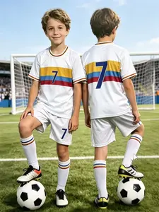 Latest #7 Football Training Set, Boys/girls Soccer Jersey, Comfortable Sportswear, Quick-Dry Breathable, Ideal for Team Training, Outdoor Sports
