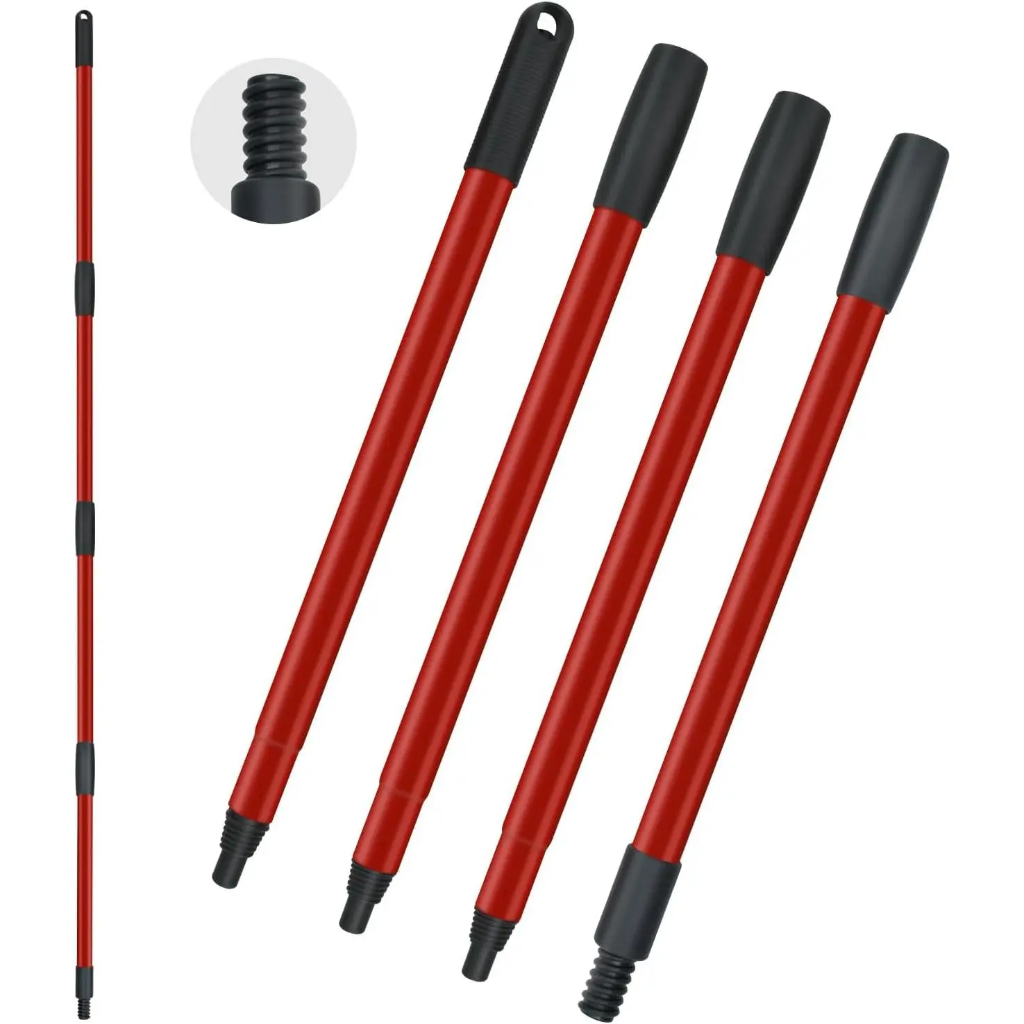 Mop Handle Replacement for Ocedar 4 Section Mop Replace Handle Compatible with  Spin Mop Refills and Brooms ocedar Mop Stick for Floor Clean, 30" to 58",  Thread Joint