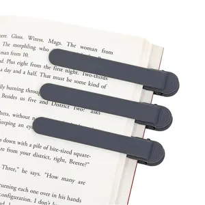 2024 Christmas Gift Gray Automatic Bookmark, Silicone Smart Bookmark for Reading Women, Men, Kids, Cute Unique Bookmark Holder Reading Accessory Birthday Gift for Book Lovers (Dark Gray 3 Pieces)