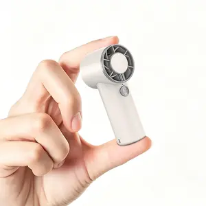 500mAh Mini Handheld Fan, Smaller Size Max Airflow Rechargeable Cooling Fan, Lightweight Portable Fan with Lanyard for Commute Home Outdoor White