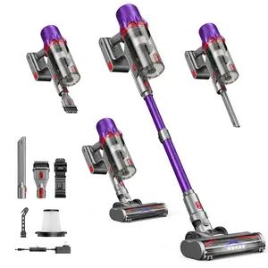Cordless Vacuum Cleaner,180W Powerful Suction,45-Min Runtime ,Self-Standing Stick Vacuum Cleaners with HEPA Filter for Home,Lightweight,Powerful Suction,Anti-Tangle Brush, LED Light,Detachable Battery, Lightweight for Carpet/Floor/Pet Hair/Car.