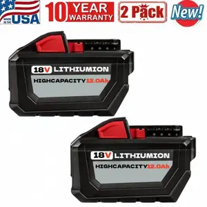 2PACK 18V 12.0AH For Milwaukee for M18 Lithium Li-Ion Extended 48-11-1860 Battery