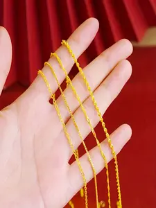 [New] Water wave necklace, fine collarbone necklace, O-shaped necklace, copper plated gold necklace, Minimalist Chain Necklace, women's fashionable wedding jewelry, luxury gift for girlfriends, Valentine's Day gift for friends, daily accessory gift