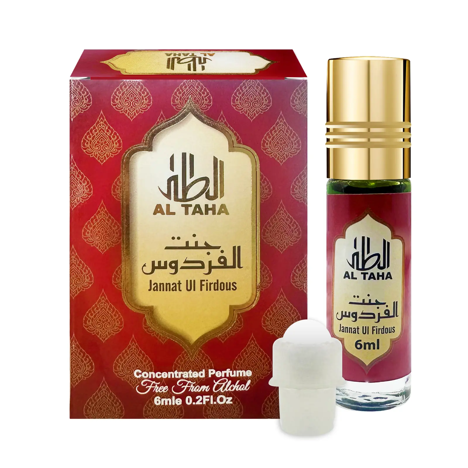 Al Taha Jannat Ul Firdous  6ml Woody Amber Musky Alcohol- Long-Lasting Oriental Fragrance for Everyday Wear & Special Occasions Gourmet Valentine's Perfume cruelty free fragrance perfume elegant aroma sweet irresistible charm Unisex Eau de Parfum Ombre No