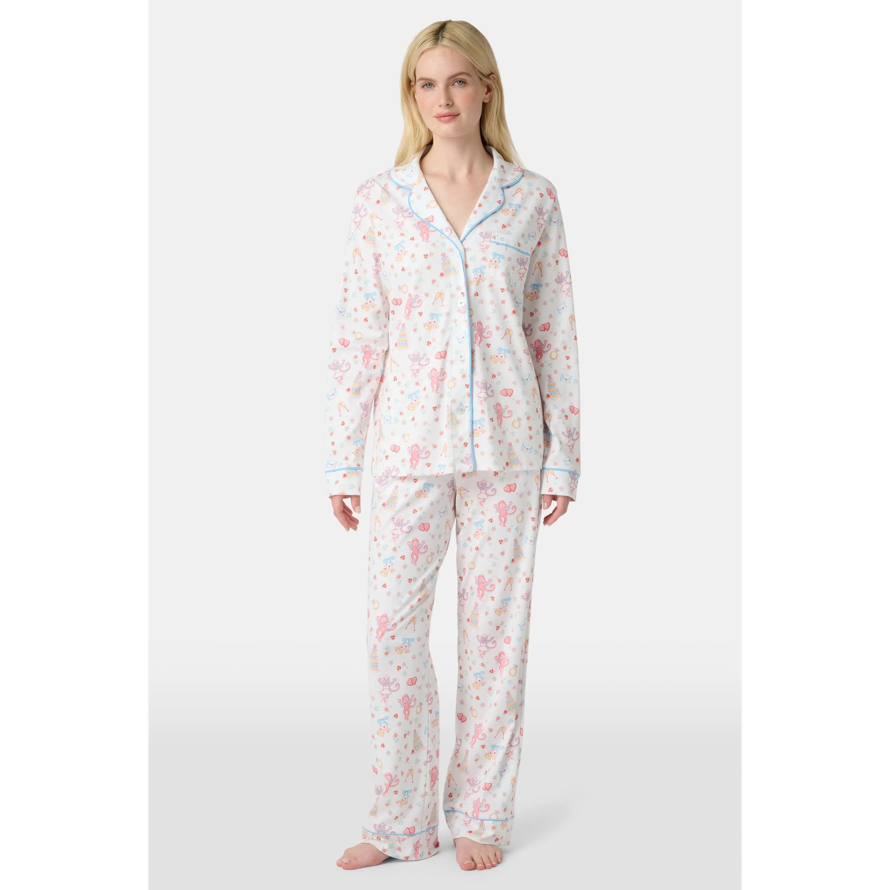Monkey Said Yes Long Sleeve Polo Pajamas