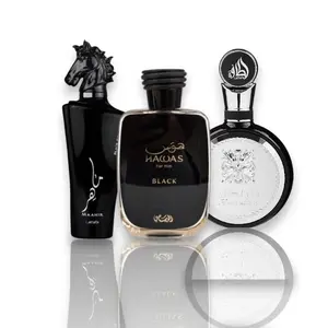 Oudlash Bundle | Fakhar Man + Hawas Black + Maahir Black | Mens Fragrance | 100ML - 3.4 | Eau De Parfum | Woody- Citrus, Fresh Spicy