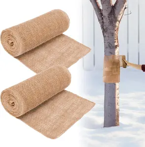 2 Rolls Burlap Roll - Burlap Tree Wraps to Protect Bark 7.8" X 118" Sackcloth Fabric Wrap Burlap Plant Covers Freeze Protection Tree Covers for Winter Garden Plants Tree Trunk Protector Jute Keep Warm YYZ-burlapwraps