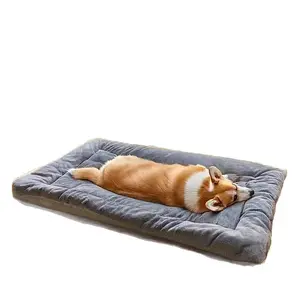 Extra Large Plush Dog Bed Sofa 8-Panel Thickened Ultra-Soft Pet Mat Rectangular Couch Crate Pad for Small, Medium & Large Cats & Dogs Cozy Polyester Mat Adorable Rectangular Couch