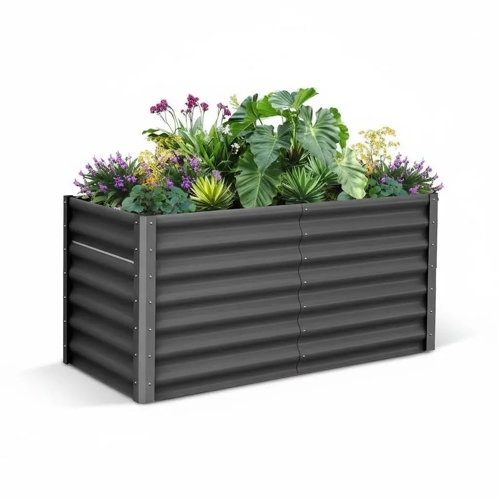 Garvee Heavy-Duty Galvanized Raised Garden Bed Kit – Large Metal Planter Box Set with Open Base, Safety Rolled Edges & Free Gloves – Includes 6x3x1 ft & 8x4x2 ft – Ideal for Vegetables, Flowers, Herbs – Weatherproof, Rust-Resistant, Easy Assembly