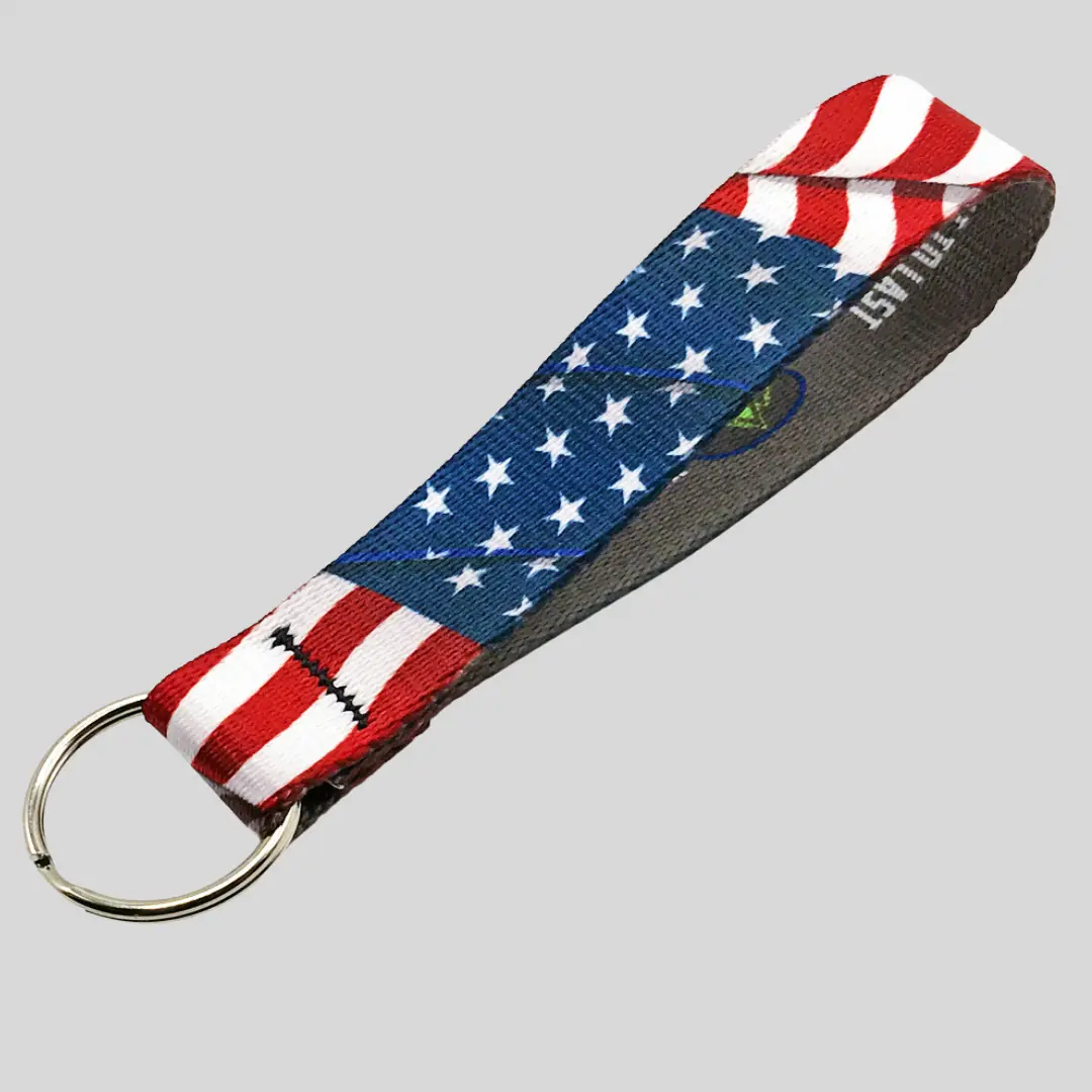 Northwest Straps Patriotic Stars And Stripes Flag Print Rectangular Lanyard Keychain Wristlet - Durable Fabric Unisex Keychain Accessory for Keys, ID Badges, Parties, Keychain Accessories, Stars&Stripes