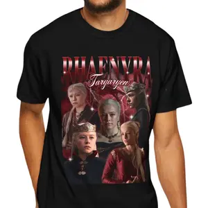 Team Black Shirt, Retro 90s T-shirt, Rhaenyra Targaryen Sweatshirt, GOT Fan Shirt, TV Show Character Tee, TV Show Shirt, Graphic Tee, Rap Game Of Throne Unisex Cotton Top Fits Gift Black Friday, Movie Shirt, Sweater Round Neck Vintage Style Casual Classic
