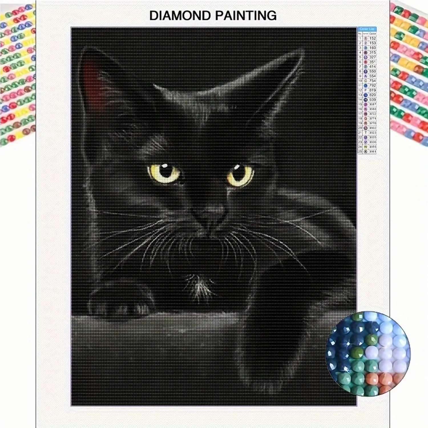 1pc 5D DIY Diamond Painting Art Kit for Adults & Beginners, Frameless Cat Kitty Design, Perfect for Home Decor & Gifts, Size 30x40 Cm