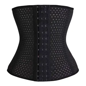 Women's Waist Trainer Corset Steel Boned Tummy Control Body Shaper with Adjustable Hooks Compression Mesh Basic Minimalist Soft Everyday Soft Mesh