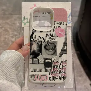 Fashion Eiffel Tower Patchwork Phone Case, Full Protection Shockproof Tpu Cover, Fits iPhone 11/12/13/14/15/15 Pro/15 Plus/15/16/17 Pro Max