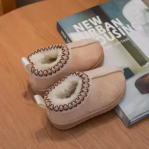 Girls Winter Warm Anti-Slip Snow Boots, Fur Lined - Soft Round Toe Low Boots, Casual and Formal Events - Comfortable Winter Shoes for Daily and Special Occasions (New Year/Easter) - Easy Slip-On Closure, Shoes for Girls