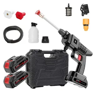 【SUMNEW-US】High-pressure Line Cleaning Machine, Rechargeable Battery, Battery-powered, Suitable For Cars, Yards, Driveways, Gardens, Green. Stainless Steel Foam Nozzle, Portable Electric Car Washing Tool.