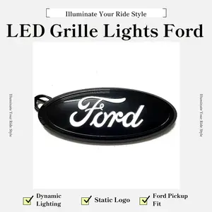 Ford Dynamic and Static LED Grille Logo Lights for 2004-2014 F150 & 2005-2007 F250/F350 Front Grille 9.06x3.54 Inches Automotive Ambience Tail Box Lights