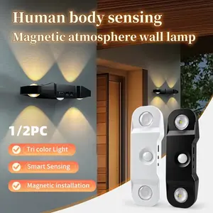 Motion Sensor Cat Eye Light, Wireless Magnetic Charging Ambient Lamp, RGB Lights, Ideal for Hallway, Wall, Bedroom, Study Room