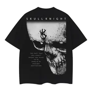 Berserk "Skeleton Knight" Vintage Oversized Tee Anime T-shirt 100% Cotton Original Design DTG Printing baggy  compression  clothes Top Casual Black Man Streetwear Crewneck Menswear Tshirt Gamis