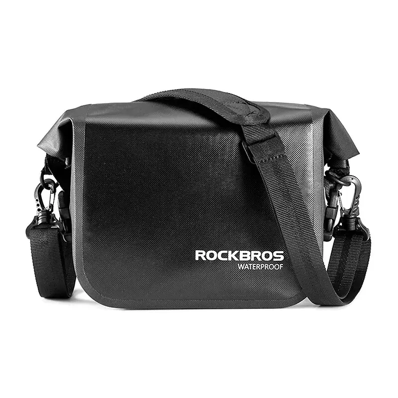 ROCKBROS Waterproof Folding Cycling Frame Bag - MTB Accessories, Nylon+TPU Material, Front Tube Pocket, Buckle Closure, Convert in Seconds Multi-Use Shoulder Pack