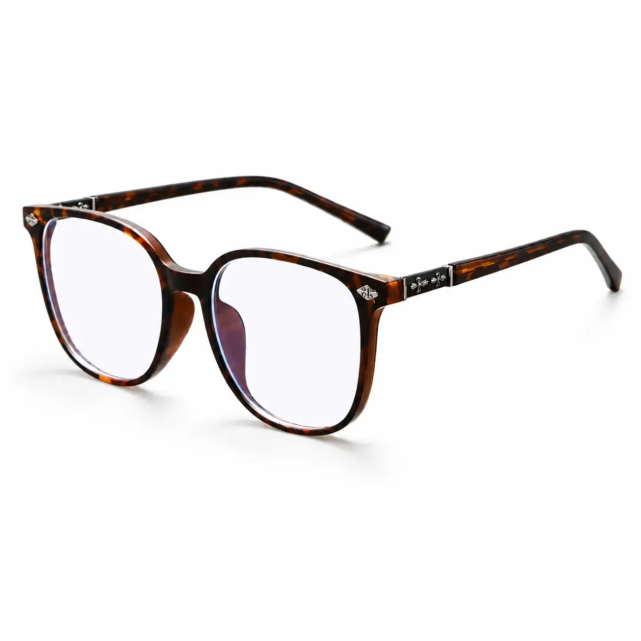 Ferrberty x Lyrasses 1.0 Brown Ultra Bright Square Photochromic Blue Light Blocking Glasses, Unisex Light-Responsive Eyewear, UV Protection, Wide-Fit Frames for Work, Driving & Daily Wear