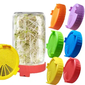 Mason Jar Sprouting Lid Wide Mouth Detachable PP Food Grade Mason Cup Planting Lid Ball Mason Bottle Cap, Durable & Leak-Proof Design, Mason Jar Cups