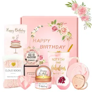 Birthday Gifts for Teen Girls, Best Friend Gift for Her, Happy Birthday Relaxing Spa Gifts Basket Self Care Gift for Mom, Wife, Girlfriend, Sister, Her, Friends, Coworker Skin Repair Set