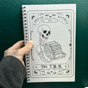 Book TBR journal with reading trackers - tarot style