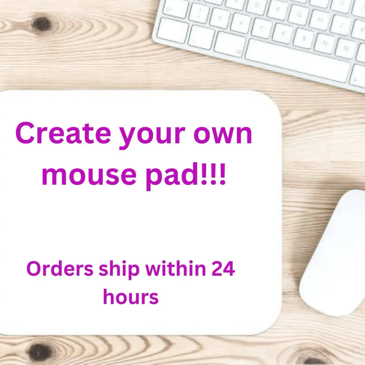 Personalized Mouse Pad - Customizable Design with Pictures, Text, Logo or Artwork - Colorful Gift Bag Included