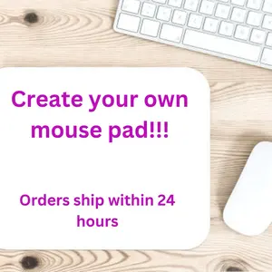 Personalized Mouse Pad - Customizable Design with Pictures, Text, Logo or Artwork - Colorful Gift Bag Included