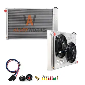 Alloyworks 3 Row Radiator+Shroud Fan For 1973-90 CHEVY GMC C/K C10 C20 C30 K10 Pickup
