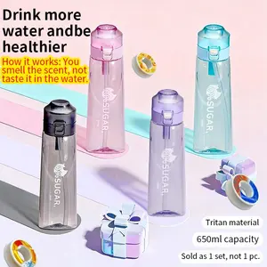 Stylish Up Water Bottle with 7 Fruit Flavor Pods Included, helping young people and students drink plain water healthily.