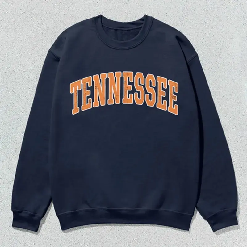 Tennessee Distressed Varsity Sweatshirt, Collegiate Crewneck, Knoxville Unisex College Sweater, Vintage TN Block Letter Pullover, Game Day Outfit