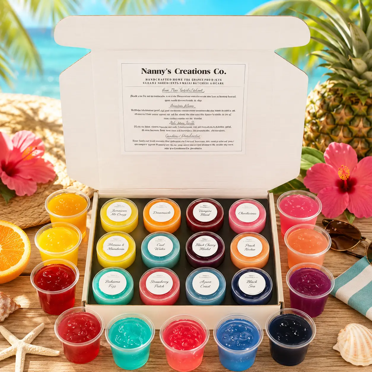 Gel Melt Magic: 12 Scents to Enchant Your Senses | Sample Box | Scented Gel Wax Melts