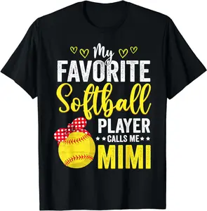 My Favorite Softball Player Calls Me Mimi Softball Lover T-Shirt