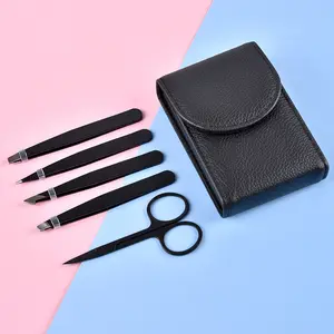 5-Piece Eyebrow Grooming Set - Tweezers & Precision Scissors Kit