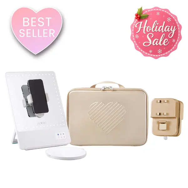 RIKI SKINNY Bougie ON-THE-GO bundle, with carry case, suction cup mount, perfect for travel, no more horrible hotel lighting