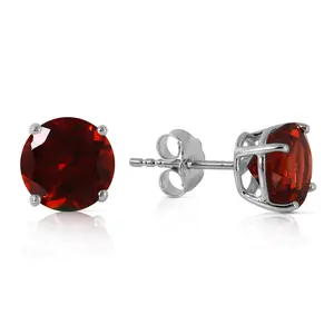 3.1 Carat 14k Solid White Gold Entre Nous Garnet Earrings