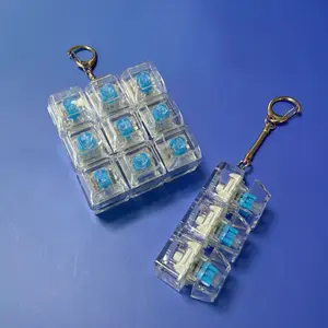 PC fully transparent decompression button tester mechanical keyboard flash pinch decompression button keychain