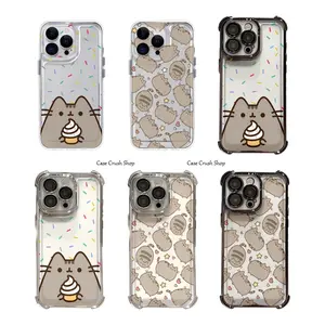 Cute Cat Kawaii Pusheen Phone Cases For iPhone 17 16 15 14 13 12 11 Promax Pro Air Plus Shockproof TPU Cover Protection Gifts For Christmas Halloween Birthday