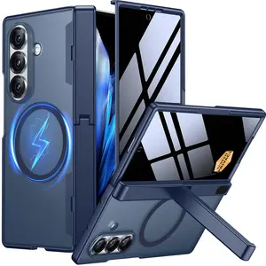 For Samsung Galaxy Z Fold 7/Fold 6 Case with Kickstand, [Compatible with MagSafe] [Built-in Privacy Tempered Glass Screen Protector] [Hinge Coverage] Military-Grade protection Phone case